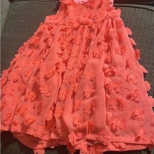Floral Coral Kids Dress